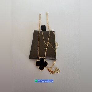 18K Real Gold Clover Necklace 15mm
